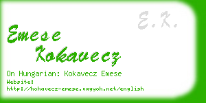 emese kokavecz business card